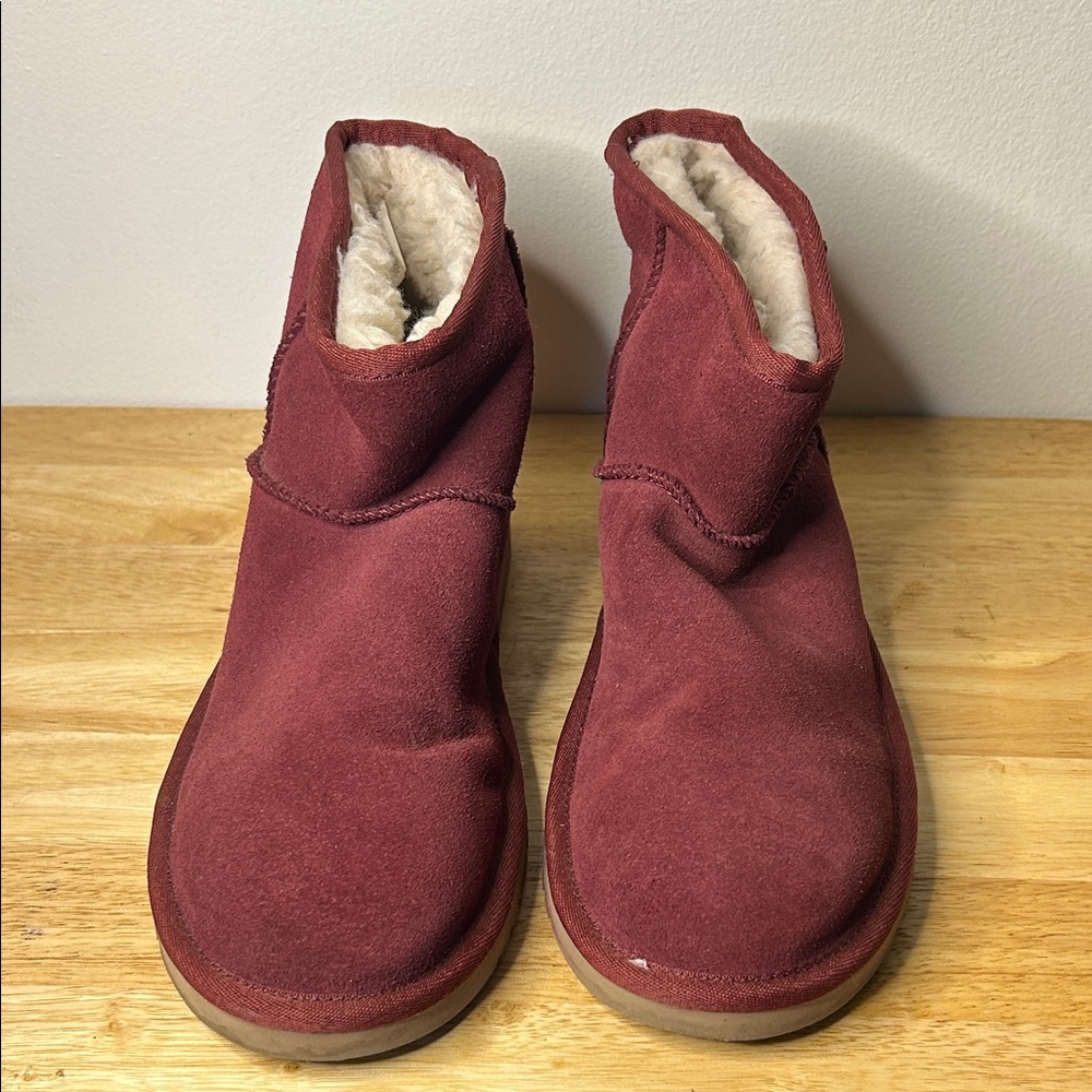 Koolaburra Burgundy Suede Ankle Boots
